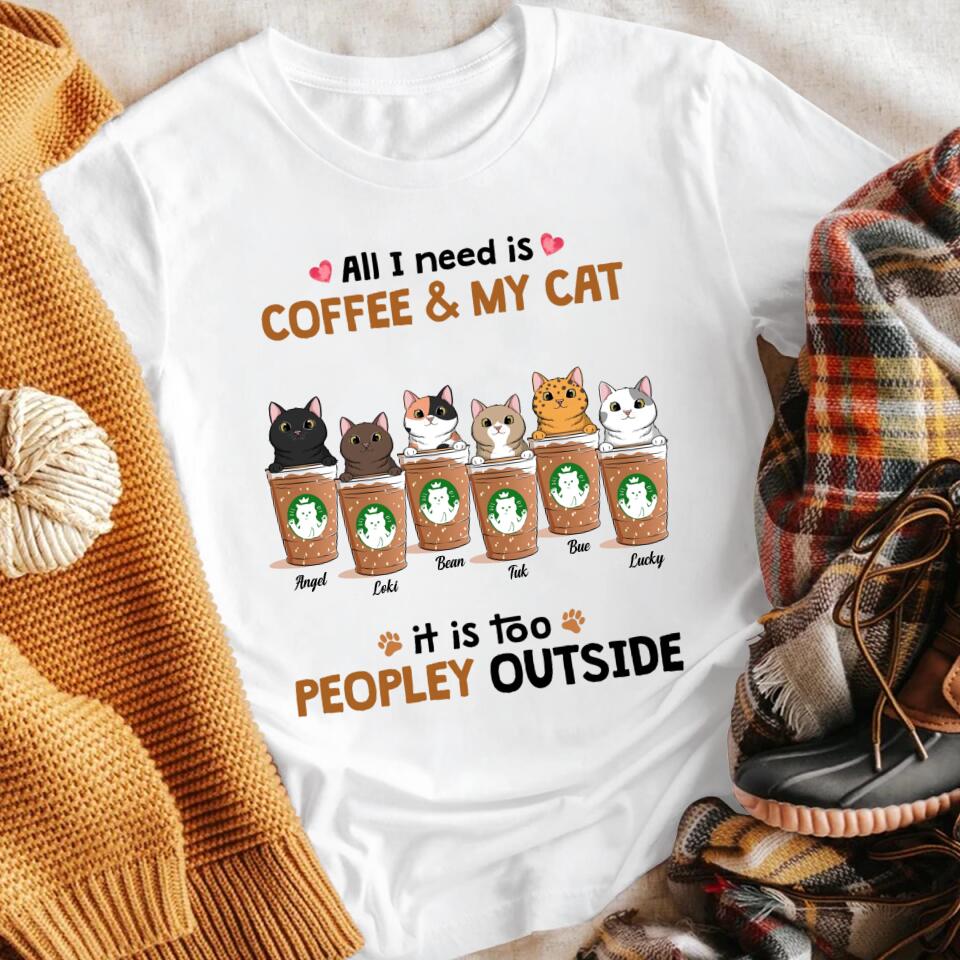 Personalized Coffee Cat Mom Grandma YR2103004XC T-Shirt