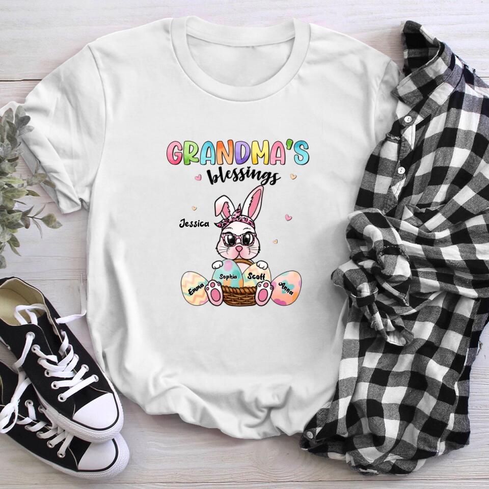 Personalized Easter Grandma Bunny's Blessings XR1803004YS T-Shirt