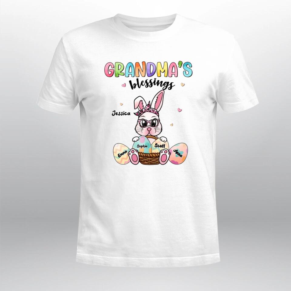 Personalized Easter Grandma Bunny's Blessings XR1803004YS T-Shirt