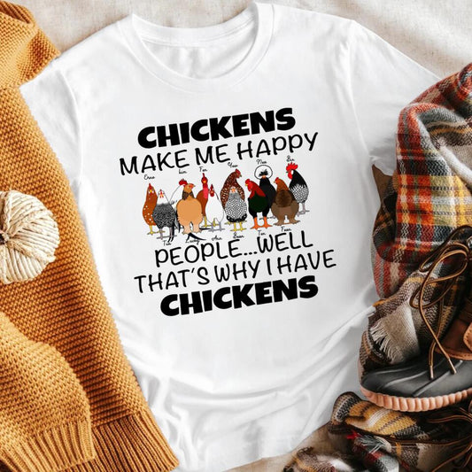 Personalized Chicken Make Me Happy YR2203001XC T-Shirt