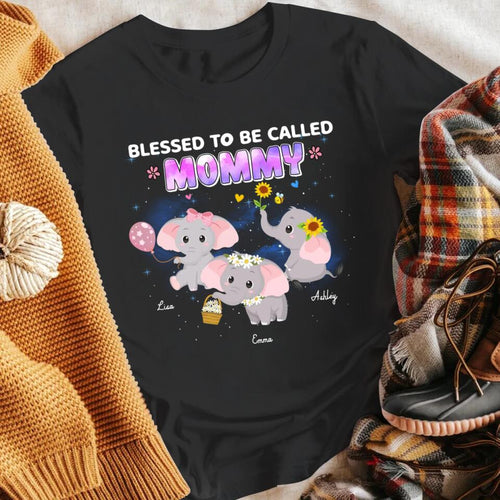 Personalized Blessed To Be Called Mommy Mother Elephants XR2103007YS T-Shirt