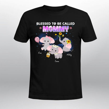 Personalized Blessed To Be Called Mommy Mother Elephants XR2103007YS T-Shirt