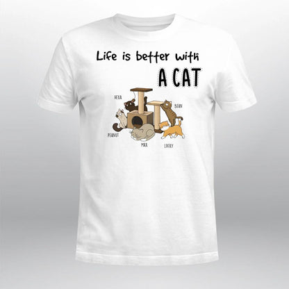 Personalized Life Is Better With Cats Playground YR2303002YF T-Shirt