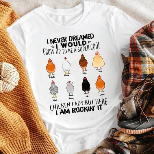 Personalized Chicken Lady I am Rockin It T-Shirt