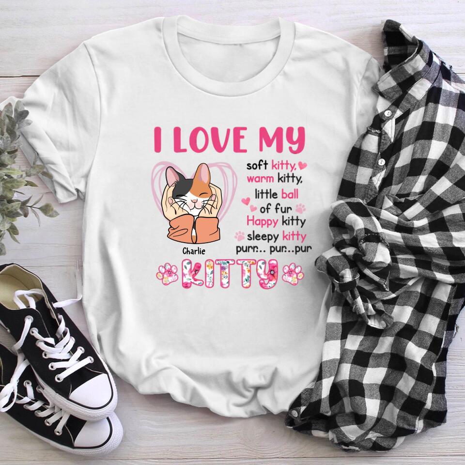 Personalized I Love My Cat  T-Shirt