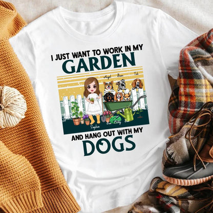 Personalized I Just Want To Work In My Garden and Hang Out With My Dog YR2403005YF T-Shirt