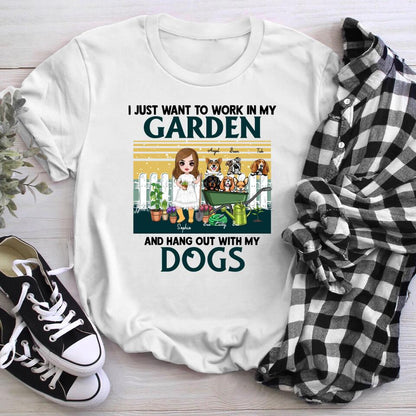 Personalized I Just Want To Work In My Garden and Hang Out With My Dog YR2403005YF T-Shirt