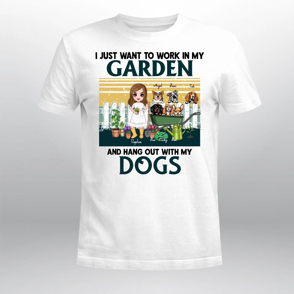 Personalized I Just Want To Work In My Garden and Hang Out With My Dog YR2403005YF T-Shirt