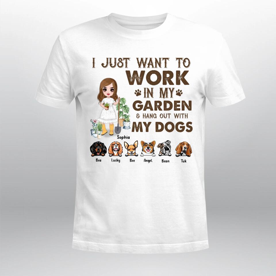 Personalized I Just Want To Work In My Garden and Hang Out With My Dog YR2403004XC T-Shirt