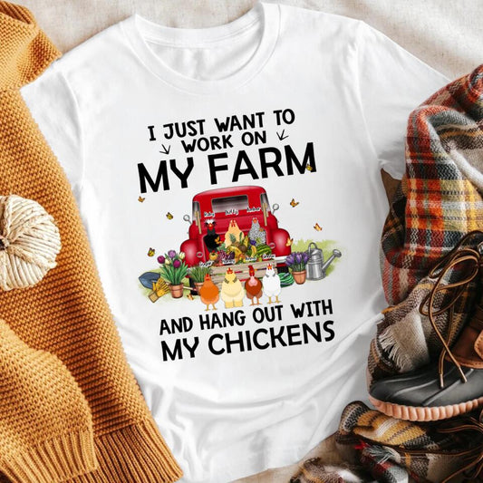 Personalized Work On Farm And Hang Out With Chickens XR2303003XY T-Shirt