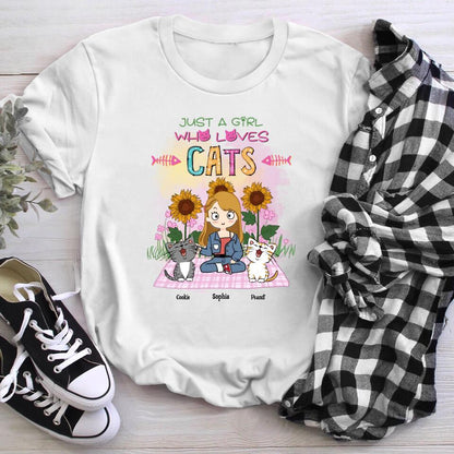 Personalized Just A Girl Who Loves Cats XR2703001XY T-Shirt