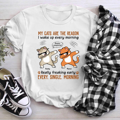 Personalized My Cats Are The Reason I Wake Up Every Morning XR2703001YS T-Shirt