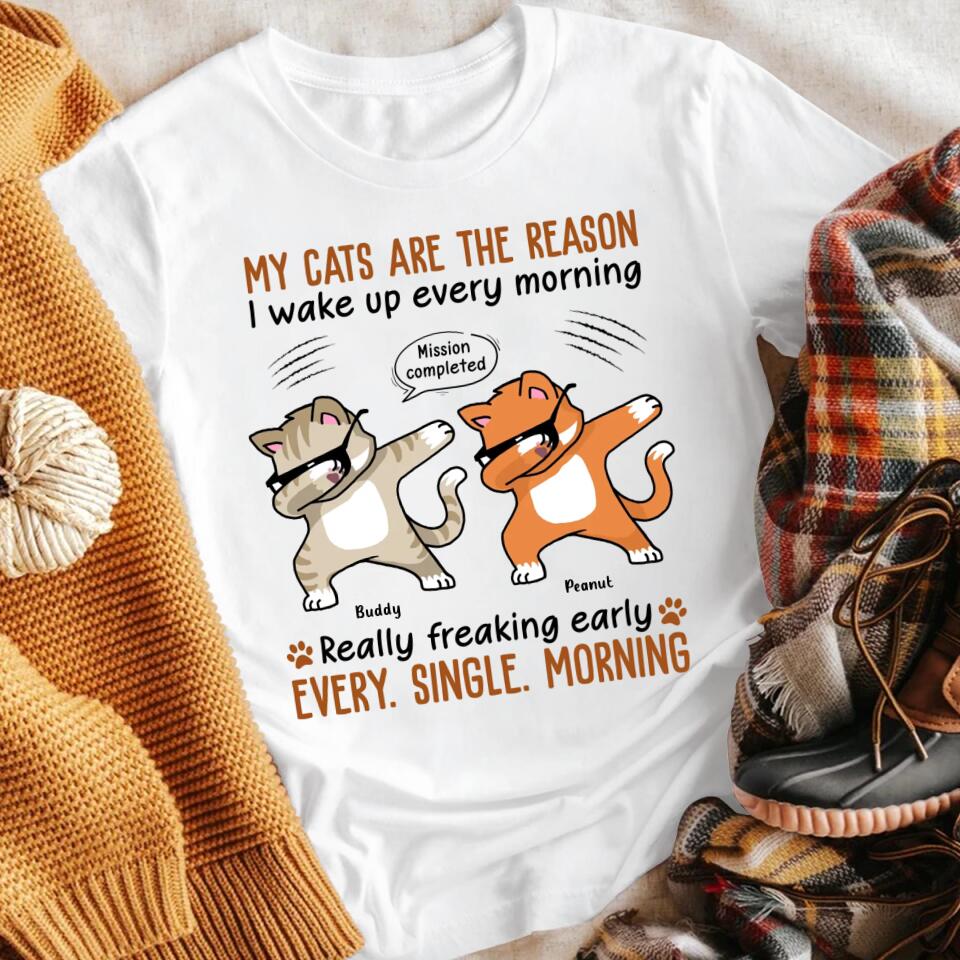 Personalized My Cats Are The Reason I Wake Up Every Morning XR2703001YS T-Shirt