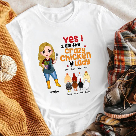 Personalized Yes I Am The Crazy Chicken Lady XR2303005YS T-Shirt