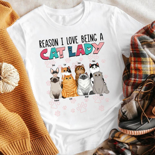 Personalized Reason Why I'm A Single Cat Mom YR2703004XC T-Shirt