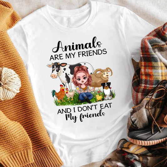 Personalized Animals Are My Friends And I Don't Eat My Friends YR2703003XC T-Shirt