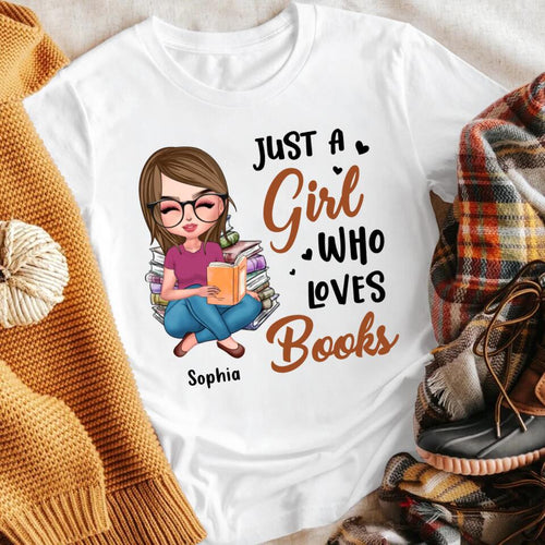 Personalized Just A Girl Who Loves Books YR2803002XC T-Shirt