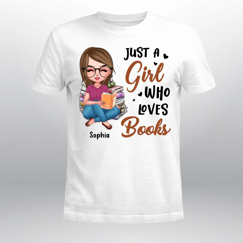 Personalized Just A Girl Who Loves Books YR2803002XC T-Shirt