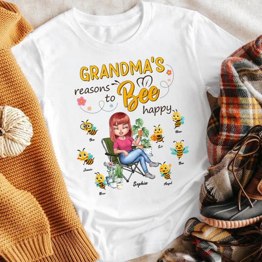 Personalized Grandma's Reasons To Bee Happy YR2803001YF T-Shirt