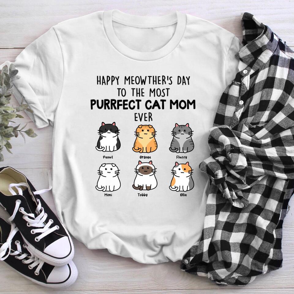 Personalized Purrfect Cat Mom T-Shirt