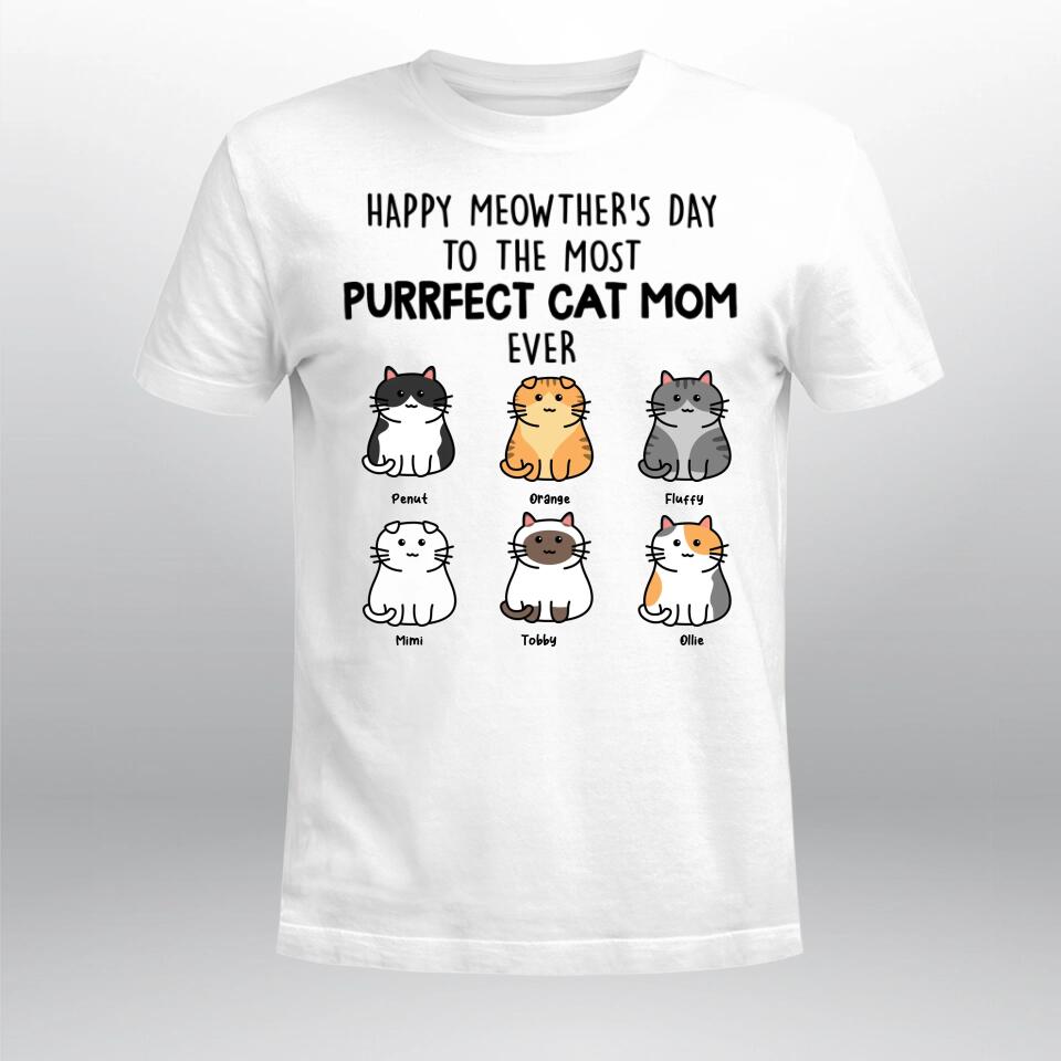 Personalized Purrfect Cat Mom T-Shirt