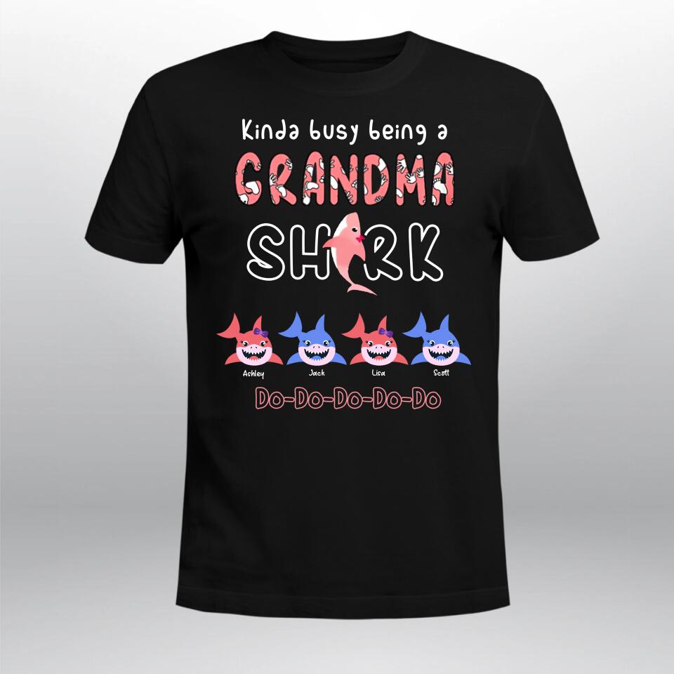 Personalized Grandma Busy Being Grandma Shark XR2803004XY T-Shirt