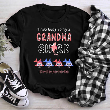 Personalized Grandma Busy Being Grandma Shark XR2803004XY T-Shirt