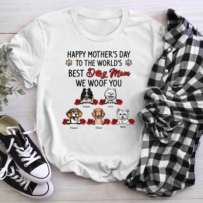 Personalized Best Dog Mom I Woof You T-Shirt