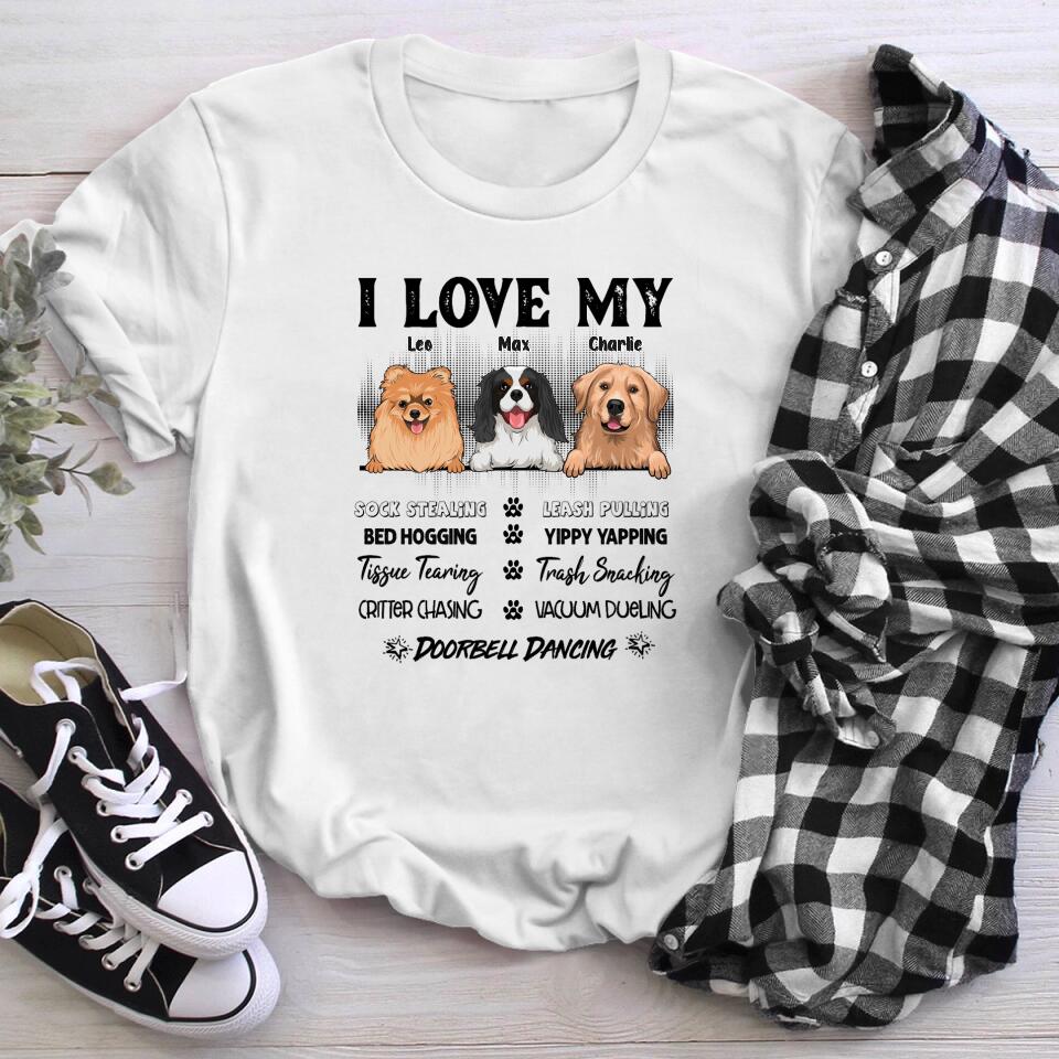 Personalized I Love My Dog Doorbell Dancing Yippy Yapping XR3003006YS T-Shirt