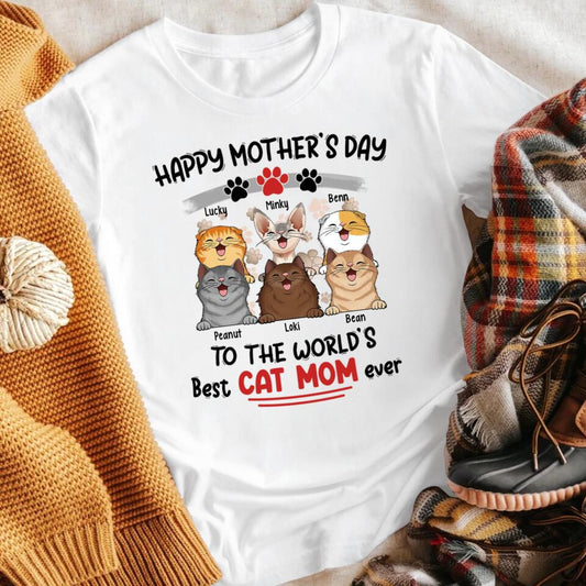 Personalized Happy Mother's Day To The World's Best Cat Mom Ever NI0104001YR T-Shirt