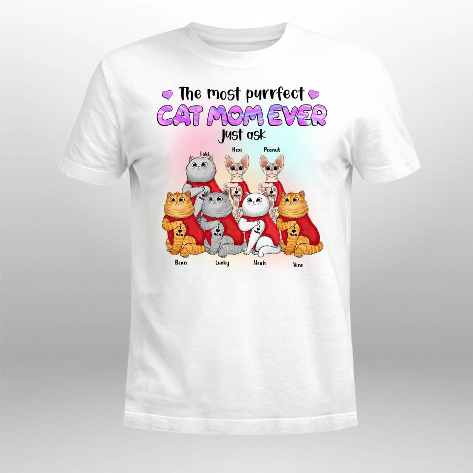 Personalized The Most Purrfect Cat Mom Ever Cat YR0104002XC T-Shirt