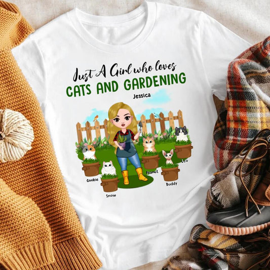 Personalized Just A Girl Who Loves Cat And Gardening XR0304001YS T-Shirt