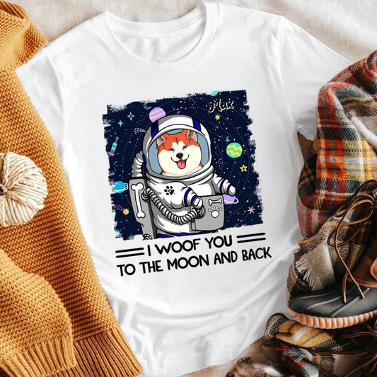 Personalized I Woof You To The Moon And Back XR0304006YS T-Shirt