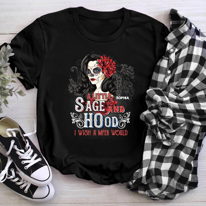 Personalized Sugar Skull A Little Sage And Hood NI0404004YR T-Shirt