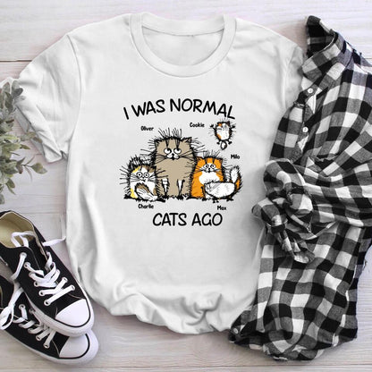 Personalized I Was Normal Cat XR0504004YS T-Shirt