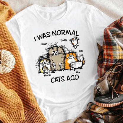 Personalized I Was Normal Cat XR0504004YS T-Shirt