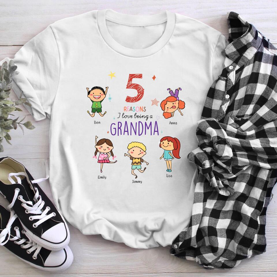 Personalized Reasons Love Being Grandma XR0604002YS T-Shirt