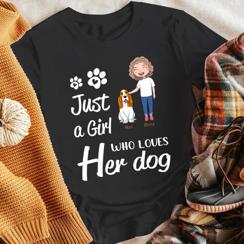 Personalized Girl Loves Dogs YR0604002YF T-Shirt