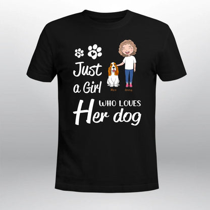 Personalized Girl Loves Dogs YR0604002YF T-Shirt