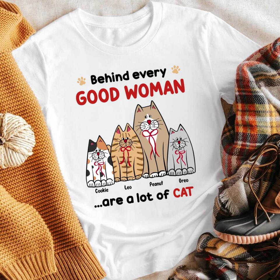 Personalized Cats Behind Every Good Woman XR0604008YS T-Shirt