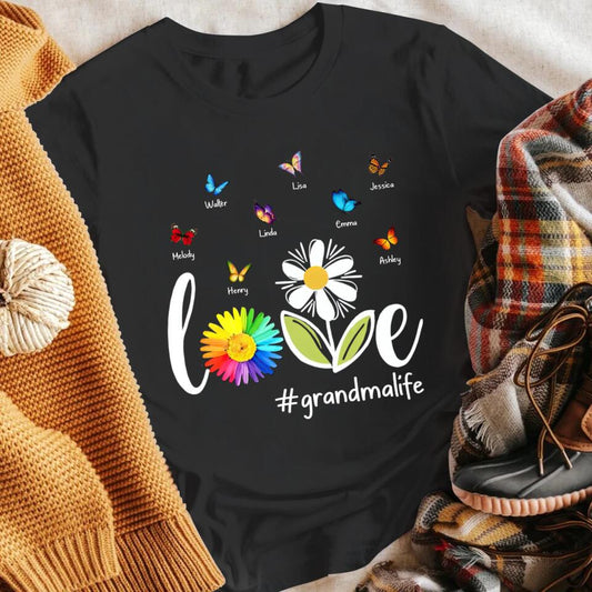 Personalized Love Grandma Life Butterfly XR0604004XY T-Shirt