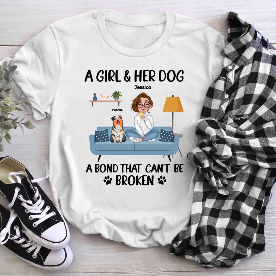 Personalized A Girl And Her Dog XR0704003YS T-Shirt