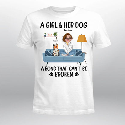 Personalized A Girl And Her Dog XR0704003YS T-Shirt