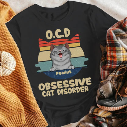 Personalized O.C.D Obsessive Cat Disorder Vintage Cat Head Symbol NI10040001YR T-Shirt