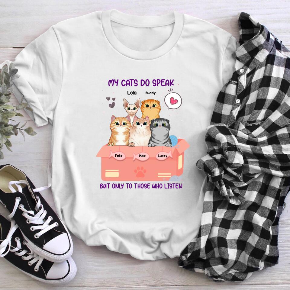 Personalized My Cats Speak NI1104001XR T-Shirt