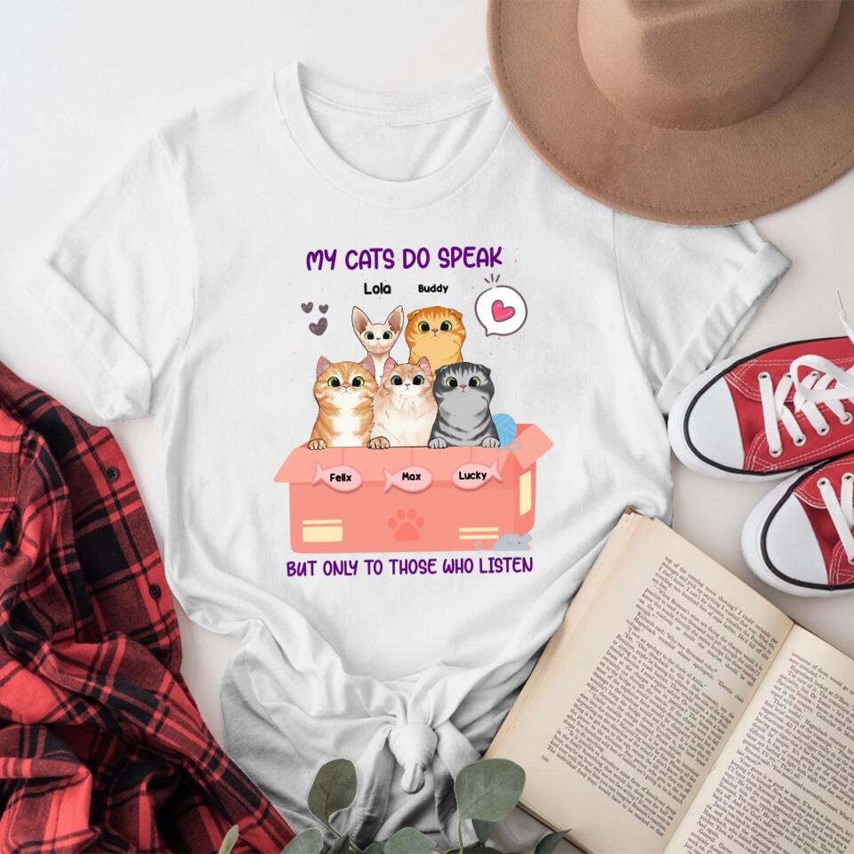 Personalized My Cats Speak NI1104001XR T-Shirt