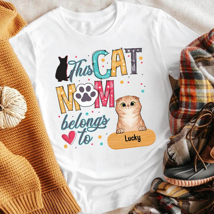 Personalized This Cat Mom Belongs To YR1104001XC T-Shirt