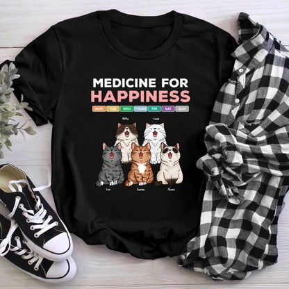 Personalized Cats Medicine For Happiness T-Shirt