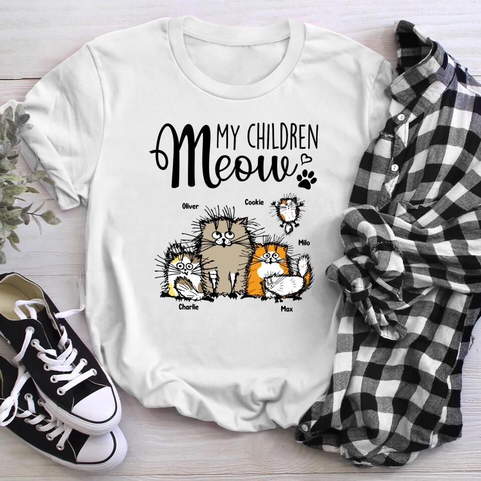 Personalized My Children Meow Fluffy Cat NI1204003XR T-Shirt