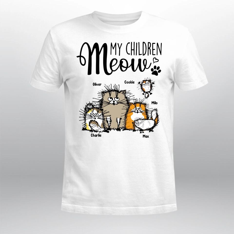 Personalized My Children Meow Fluffy Cat NI1204003XR T-Shirt